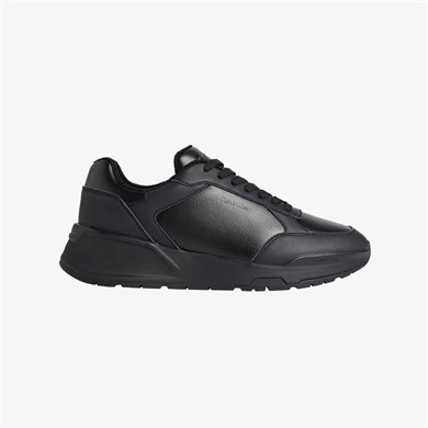 Calvin Klein Erkek Hakiki Deri ve Süet Karışımlı Bağcıklı Siyah Sneaker HM0HM02309-0GJ