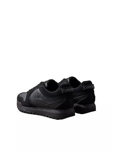 Calvin Klein Erkek Hakiki Deri Süet Detaylı Logolu Siyah Sneaker YM0YM01461-0GJ