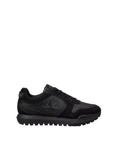 Calvin Klein Erkek Hakiki Deri Süet Detaylı Logolu Siyah Sneaker YM0YM01461-0GJ