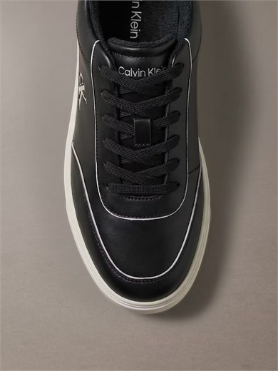 Calvin Klein Erkek Hakiki Deri İçi Sıcak Astarlı Airfit Tabanlı Kabartma Logolu Siyah Sneaker HM0HM02287-0GK