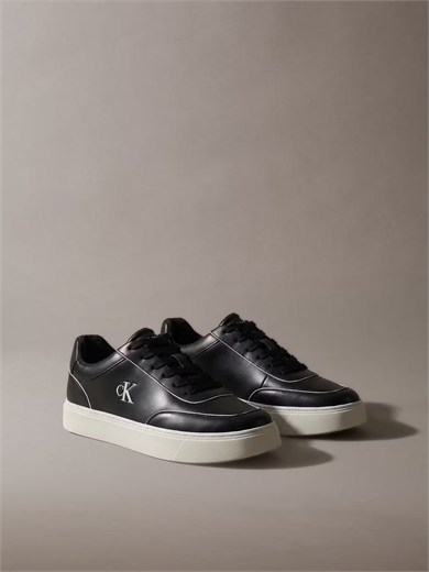 Calvin Klein Erkek Hakiki Deri İçi Sıcak Astarlı Airfit Tabanlı Kabartma Logolu Siyah Sneaker HM0HM02287-0GK