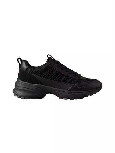 Calvin Klein Erkek Kalın Topuk Deri Bağcıklı Rahat Taban Siyah Sneaker HM0HM02240-06U