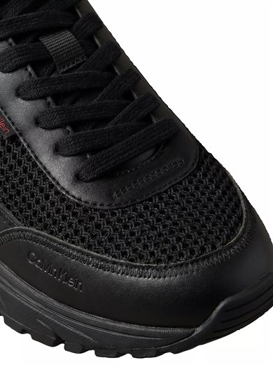 Calvin Klein Erkek Kalın Topuk Deri Bağcıklı Rahat Taban Siyah Sneaker HM0HM02240-06U