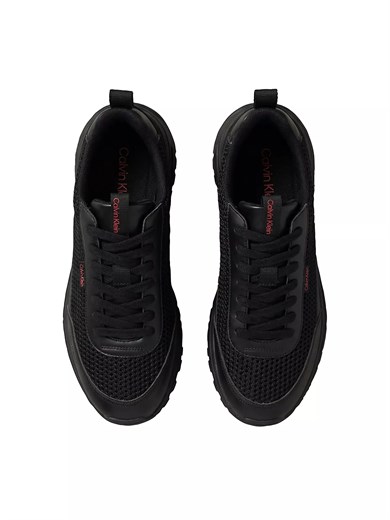 Calvin Klein Erkek Kalın Topuk Deri Bağcıklı Rahat Taban Siyah Sneaker HM0HM02240-06U