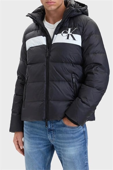 Calvin Klein Erkek Kapitoneli Regular Fit Kapüşonlu Şişme Siyah Mont LV04RH502G-UB1