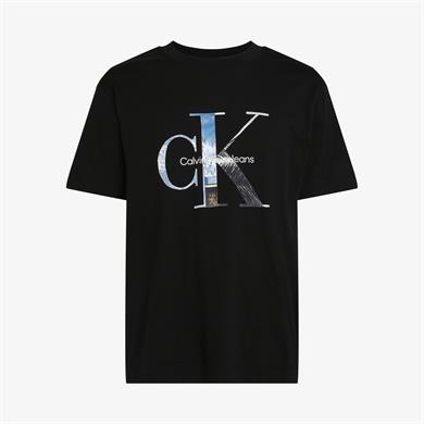 Calvin Klein Erkek Kısa Kol CK Yazı Detay Bisiklet Yaka Siyah T-Shirt J30J327483-BEH
