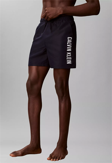 Calvin Klein Erkek Logo Baskılı Hızlı Kuruyan Kumaş Beli Lastikli Lacivert Deniz Şortu LV00N61047-0PP
