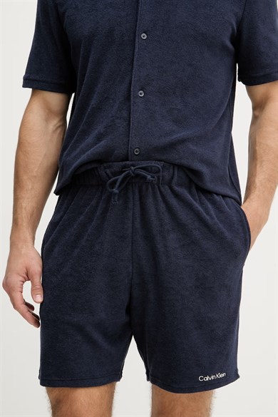 Calvin Klein Erkek Logo Detaylı Hızlı Kuruyan Kumaşlı Lacivert Deniz Şortu LV00NM2989-0PP