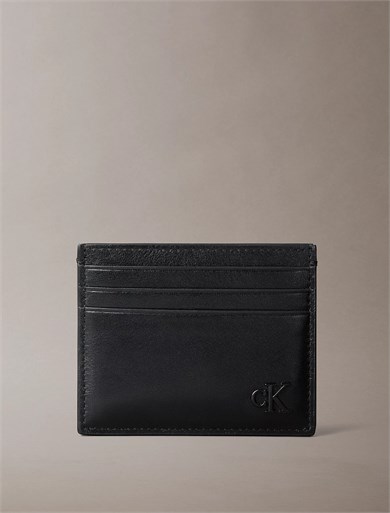 Calvin Klein Erkek Logo Kabartmalı İçi Yün Detaylı Siyah Kartlık LV04D1363G-UB1