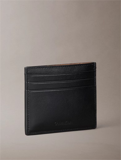 Calvin Klein Erkek Logo Kabartmalı İçi Yün Detaylı Siyah Kartlık LV04D1363G-UB1