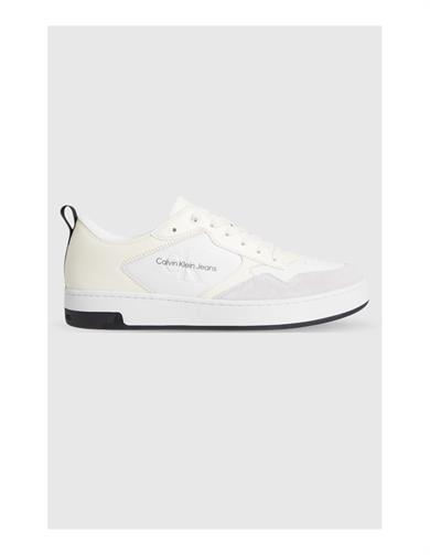 Calvin Klein Erkek Logolu Bağcıklı Deri Bej Ayakkabı YM0YM00574-0F6