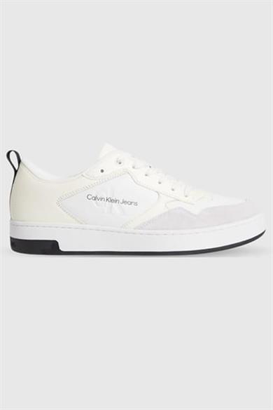 Calvin Klein Erkek Logolu Bağcıklı Deri Bej Ayakkabı YM0YM00574-0F6