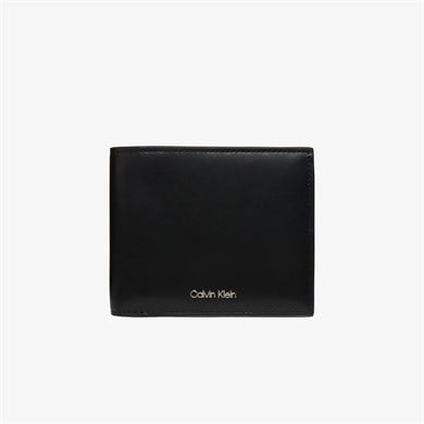 Calvin Klein Erkek Metalik Logo Kabartmalı Banknot Bölmeli Hakiki Deri Siyah Cüzdan LV04D1276G-UB1