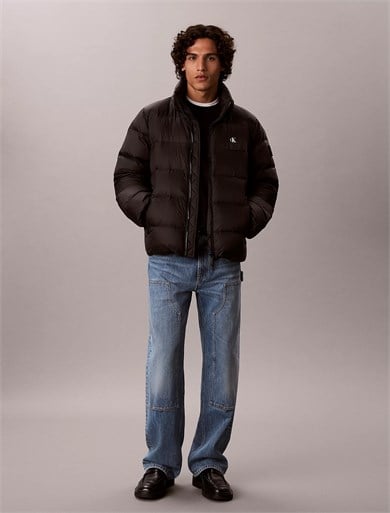 Calvin Klein Erkek Normal Kesim Kuş Tüyü Dolgulu Kapitone Tasarımlı Çıkarılabilir Kapüşonlu Siyah Mont LV04RG515G-UB1