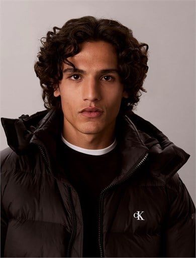Calvin Klein Erkek Normal Kesim Kuş Tüyü Dolgulu Kapitone Tasarımlı Çıkarılabilir Kapüşonlu Siyah Mont LV04RG515G-UB1