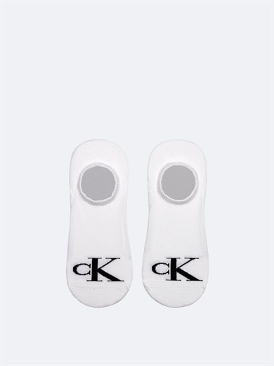 Calvin Klein Erkek Pamuklu CK Logo Detaylı İkili Paket Beyaz Çorap C701228809-002
