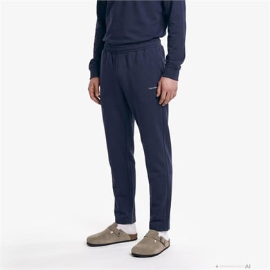 Calvin Klein Erkek Premium Havlu Kumaş Mikro Logo Detaylı Jogger Lacivert Eşofman Altı LV04LH217G-CEF