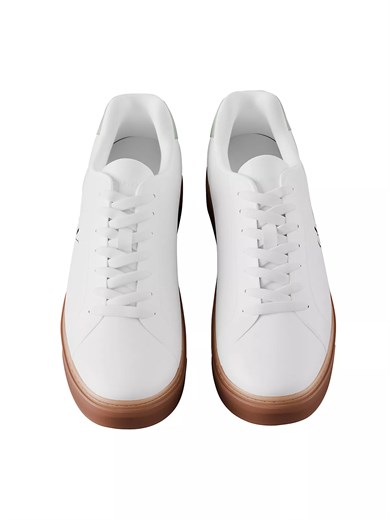 Calvin Klein Erkek Rahat Taban Bağcıklı Deri Düz Taban Beyaz Sneaker YM0YM01435-0LE