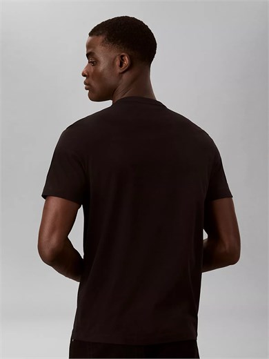 Calvin Klein Erkek Regular Fit Kutu Logo Grafik Baskılı Bisiklet Yaka Kısa Kollu Siyah T-Shirt LV04RH818G-UB1