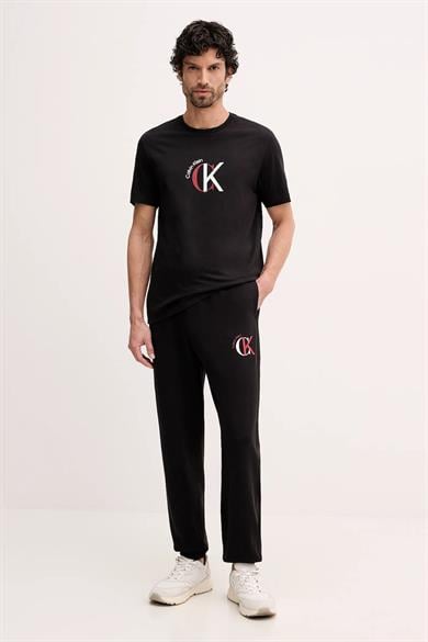 Calvin Klein Erkek Regular Fit Beli ve Paçası Lastikli %100 Pamuklu Siyah Eşofman Altı LV04RE256G-UB1