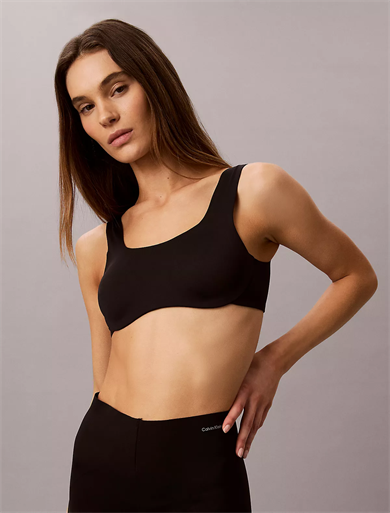 Calvin Klein Kadın Askılı Kare Yaka Crop Siyah Sporcu Sütyeni LVGWS6K166-UB1