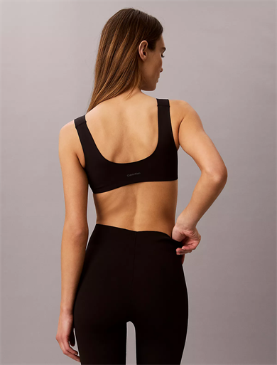 Calvin Klein Kadın Askılı Kare Yaka Crop Siyah Sporcu Sütyeni LVGWS6K166-UB1