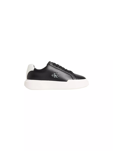 Calvin Klein Kadın Bağcıklı Rahat Taban Logo Detaylı Deri Günlük Siyah Sneaker YW0YW01947-06W