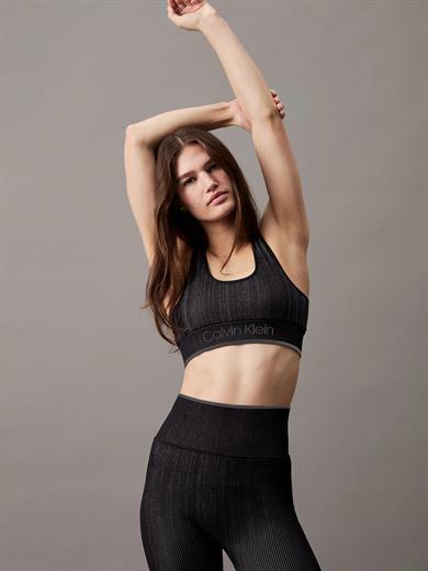 Calvin Klein Calvin Kleın Kadın Beli Lastikli Marka Logolu Slim Fit Siyah Spor Sütyen 00GWS4K220-BAE
