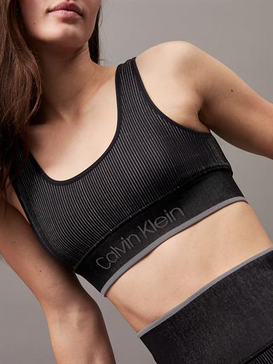 Calvin Klein Kadın Beli Lastikli Marka Logolu Slim Fit Siyah Spor Sütyen 00GWS4K220-BAE