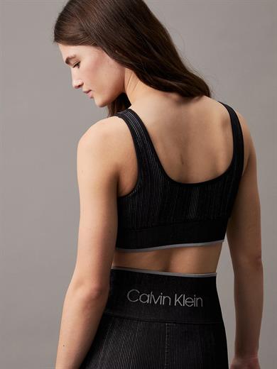 Calvin Klein Kadın Beli Lastikli Marka Logolu Slim Fit Siyah Spor Sütyen 00GWS4K220-BAE