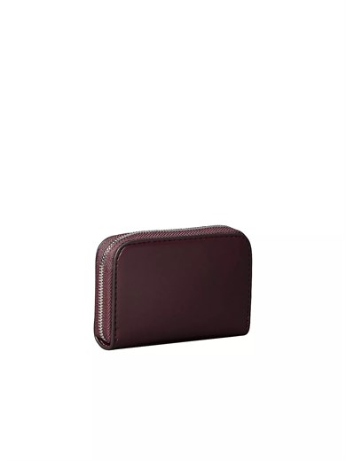 Calvin Klein Kadın CK Desenli Fermuar Kapamalı Kart Bölmeli Bordo Cüzdan LV04F1154G-BAP
