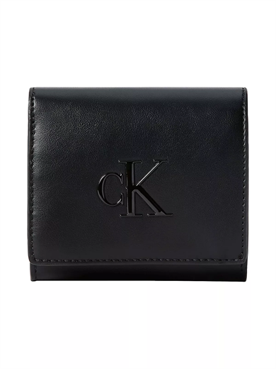 Calvin Klein Kadın CK Logolu Çoklu Kart Bölmeli Siyah Cüzdan LV04F1156G-UB1