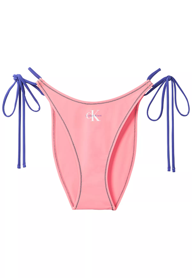 Calvin Klein Kadın CK Logo Detaylı Yandan İp Bağlamalı Pembe Bikini Altı LV00Q61215-TJ2