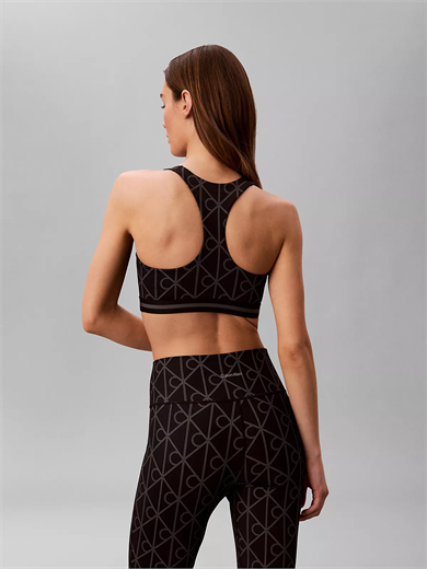 Calvin Klein Kadın CK Yazı Desen Kolsuz Slim Fit Rahat Siyah Sporcu Sütyeni LVGWS6K347-ZKY
