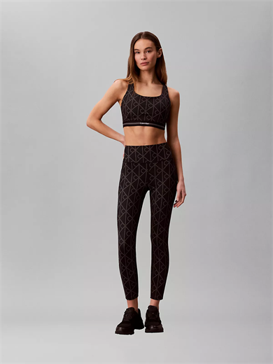 Calvin Klein Kadın CK Yazı Desen Kolsuz Slim Fit Rahat Siyah Sporcu Sütyeni LVGWS6K347-ZKY