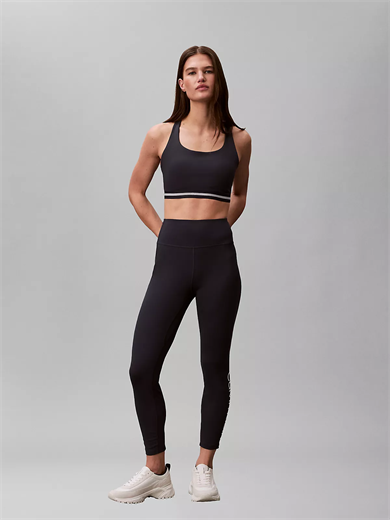Calvin Klein Kadın Dar Kalıp Logo Detaylı Elastik Bel Bantlı Crop Lacivert Sporcu Sütyeni LVGWS6K346-CCI