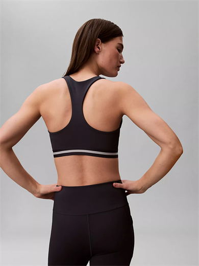 Calvin Klein Kadın Dar Kalıp Logo Detaylı Elastik Bel Bantlı Crop Lacivert Sporcu Sütyeni LVGWS6K346-CCI