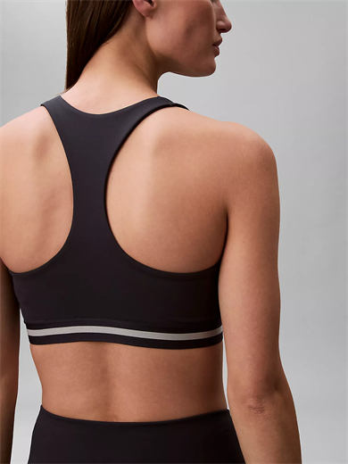 Calvin Klein Kadın Dar Kalıp Logo Detaylı Elastik Bel Bantlı Crop Lacivert Sporcu Sütyeni LVGWS6K346-CCI