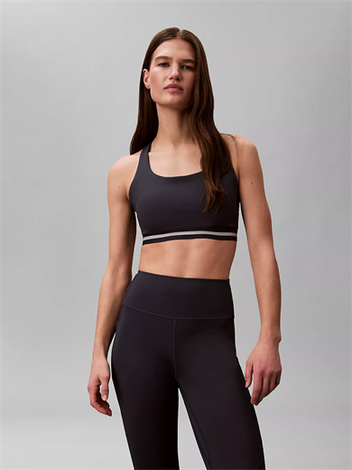Calvin Klein Kadın Dar Kalıp Logo Detaylı Elastik Bel Bantlı Crop Lacivert Sporcu Sütyeni LVGWS6K346-CCI