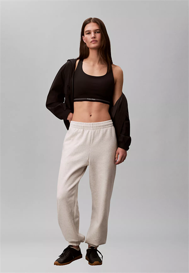 Calvin Klein Kadın Dar Kalıp Logo Detaylı Elastik Bel Bantlı Crop Siyah Sporcu Sütyeni LVGWS6K346-UB1