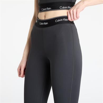 Calvin Klein Kadın Dar Kesim Beli Marka Logolu Elsatik Bantlı Dar Kısa Paçalı Siyah Tayt LVGWS5L609-UB1
