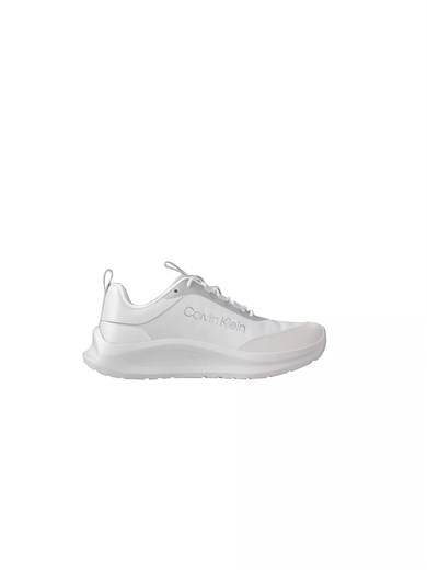 Calvin Klein Kadın Düşük Bilekli Rahat Taban Logo İmzalı Süet Detaylı Beyaz1 Sneaker HW0HW03293-061