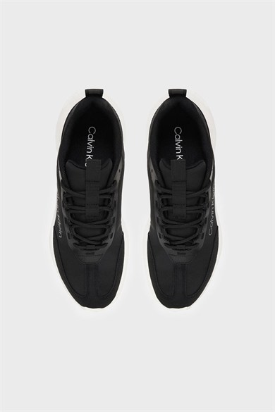 Calvin Klein Kadın Düşük Bilekli Rahat Taban Logo İmzalı Süet Detaylı Siyah Sneaker HW0HW03293-BEH