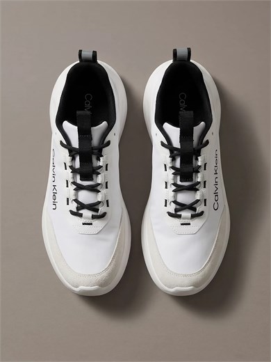 Calvin Klein Kadın Düşük Bilekli Rahat Taban Logo İmzalı Süet Detaylı Beyaz Sneaker HW0HW03293-01W