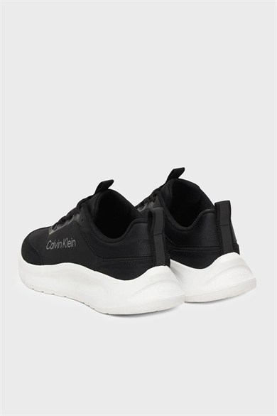 Calvin Klein Kadın Düşük Bilekli Rahat Taban Logo İmzalı Süet Detaylı Siyah Sneaker HW0HW03293-BEH