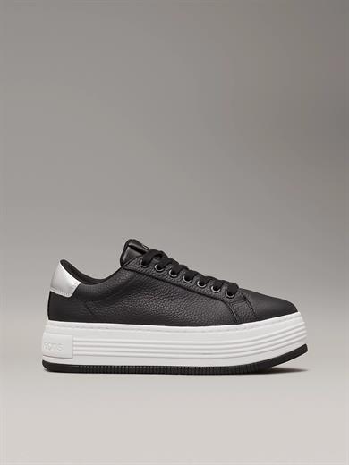 Calvin Klein Kadın Düşük Bilekli Platform Taban Deri Siyah Sneaker YW0YW01632-0GL