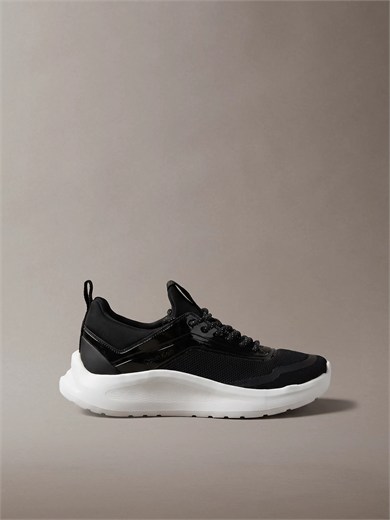 Calvin Klein Kadın File Yüzey Ultra Hafif EVA Tabanlı Logolu Siyah Sneaker HW0HW03434-0GM