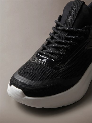 Calvin Klein Kadın File Yüzey Ultra Hafif EVA Tabanlı Logolu Siyah Sneaker HW0HW03434-0GM