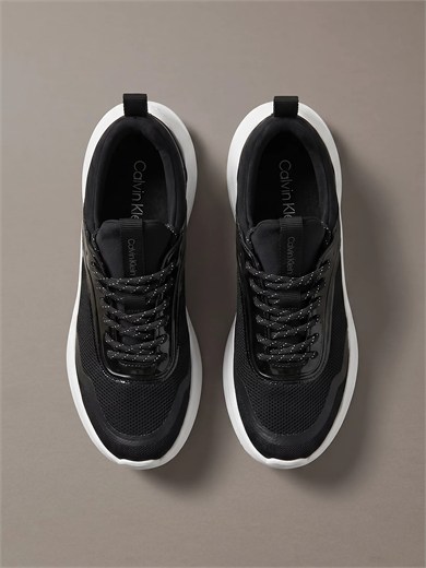 Calvin Klein Kadın File Yüzey Ultra Hafif EVA Tabanlı Logolu Siyah Sneaker HW0HW03434-0GM