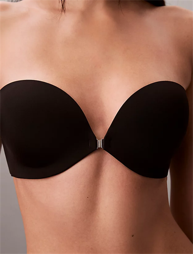 Calvin Klein Kadın Göğsü Saran Ve Muhteşem Biir Push-up Etkisi Yaratan  İçten Destekli Askısız Siyah Sütyen LV00QF8413-UB1